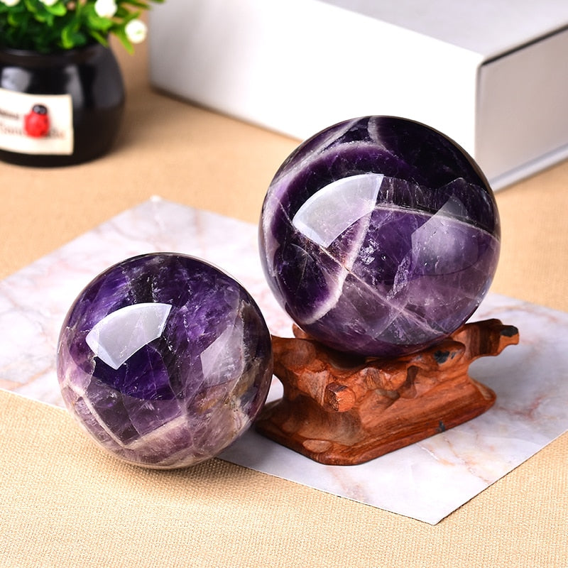 Amethyst Ball Polished Globe Healing Stone Home Decoration
