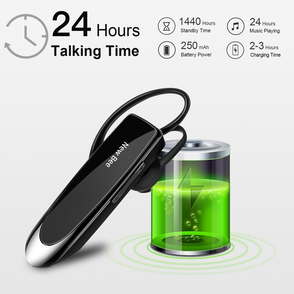 New Bee Bluetooth Headset V5.0 Wireless Earphones