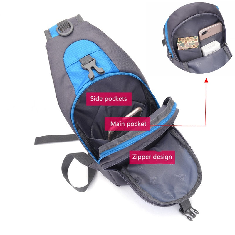 Men Travel Hiking Shoulder Bag Women Chest Backpack