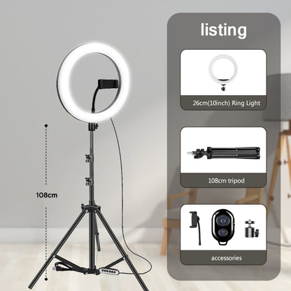 10" 26cm LED Selfie Ring Light Photography Video Light