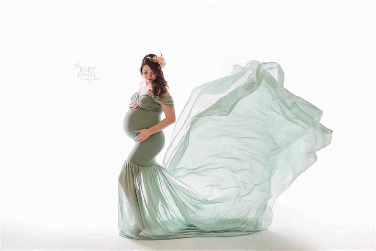 European beauty mercerized cotton with chiffon pregnant women