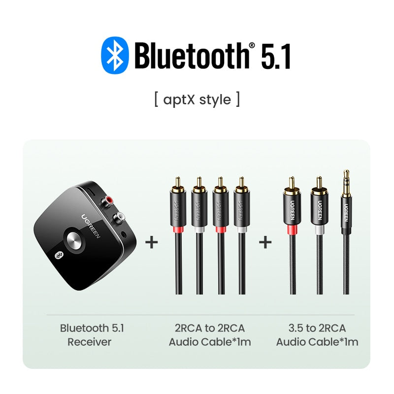 UGREEN Bluetooth RCA Receiver 5.1 aptX HD 3.5mm Jack