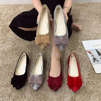 Contracted Shallow Mouth Pointed Flat Shoes