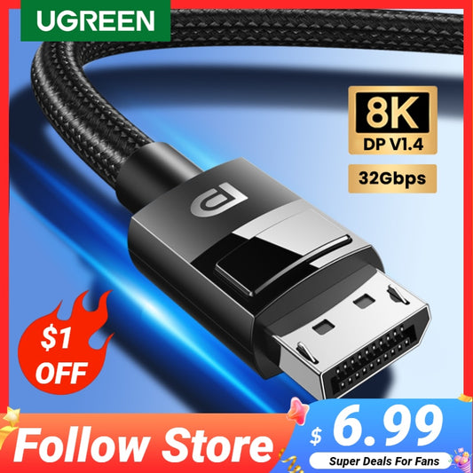 UGREEN Displayport Cable 8K DP1.4 4K144Hz Video Audio