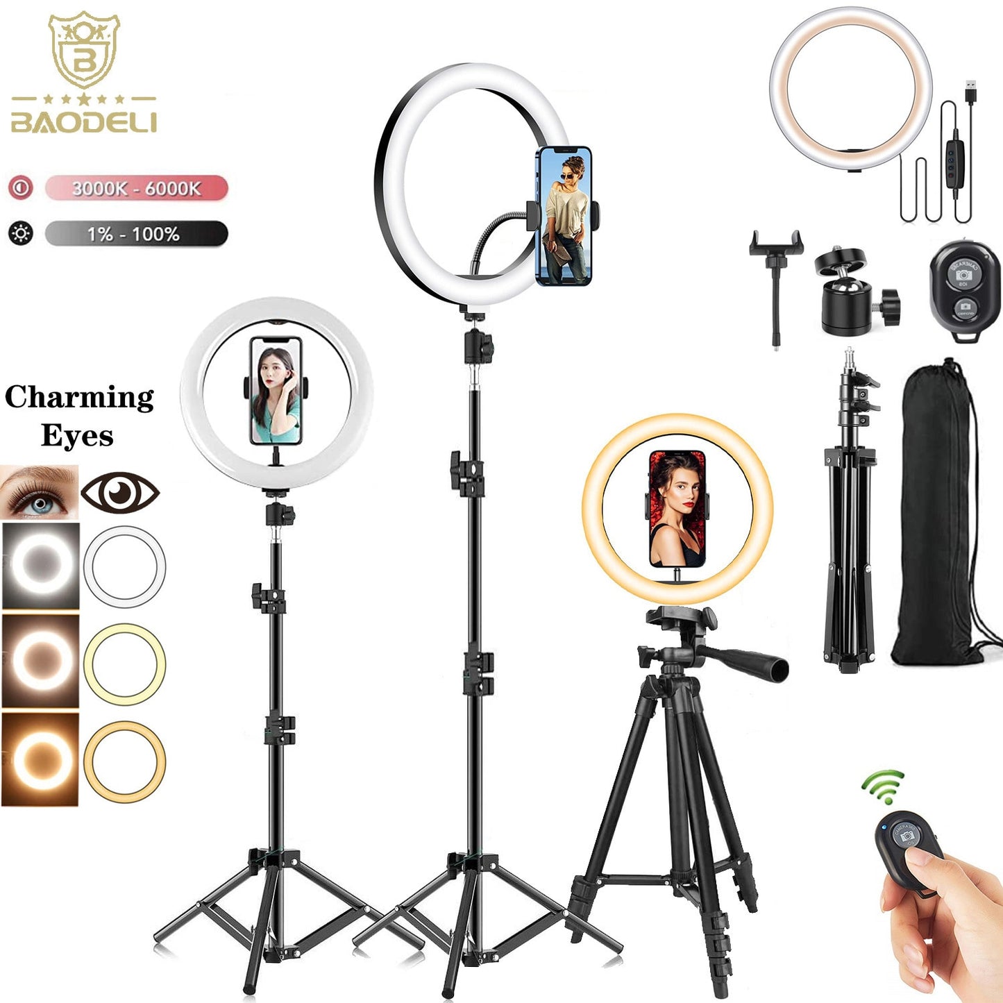 10" 26cm LED Selfie Ring Light Photography Video Light