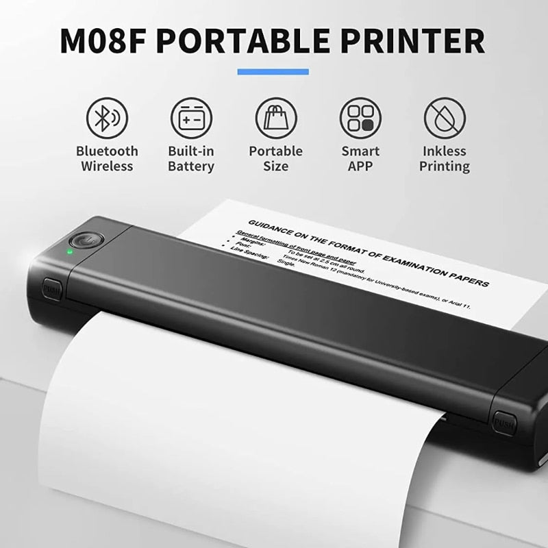 A4 Portable Paper Thermal Printer With Wireless Bluetooth